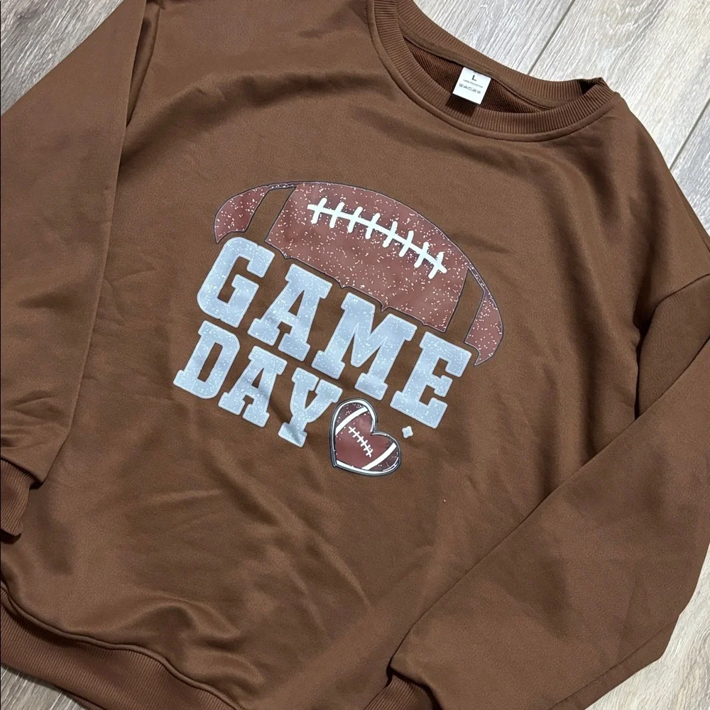 Brown Game Day Sweatshirt size large - Picture 2 of 4